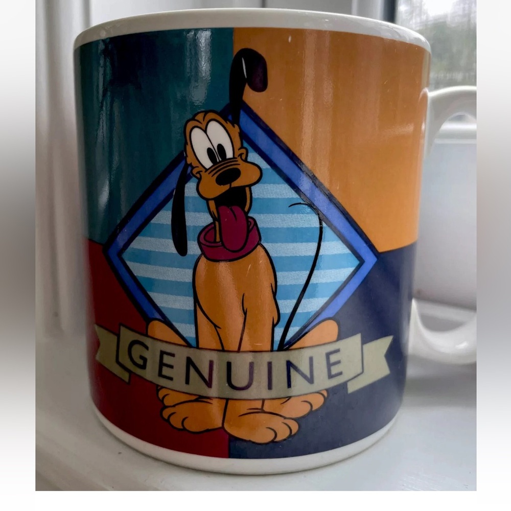 Authentic Disney Pluto Dog Coffee soup Mug Cup RARE Sakura 1998 Collectible Vtg